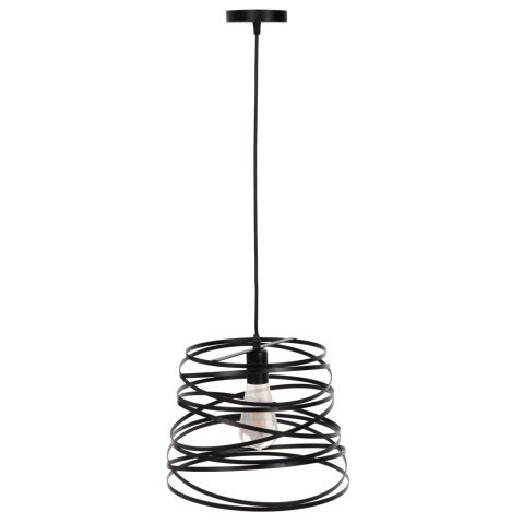 Iluminat de tavan - CEILING PENDANT LAMP HM4129 BLACK METAL CYLINDRICAL CAP 22-33x130Hcm.