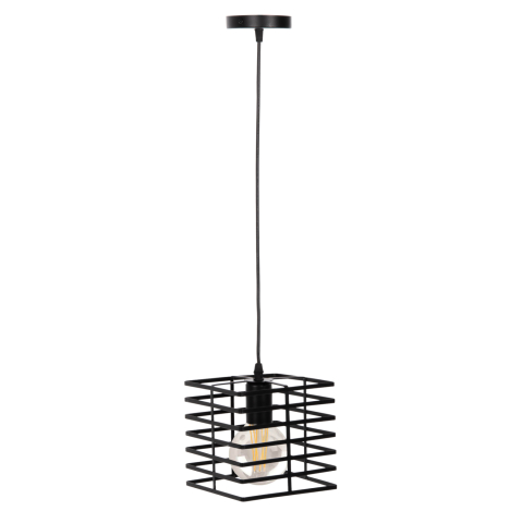 Iluminat de tavan - CEILING PENDANT LAMP HM4131 BLACK METAL CAP 16x16x124Hcm.