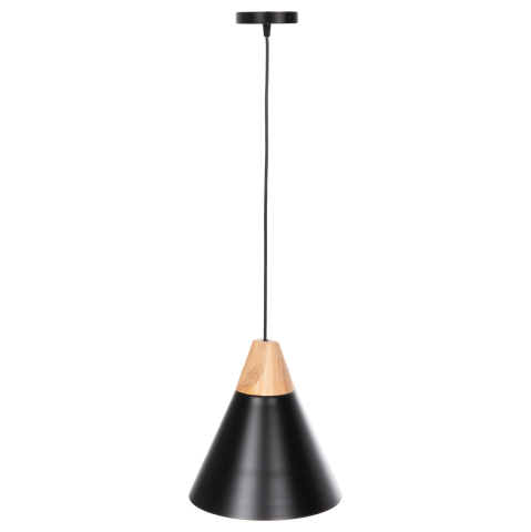 Iluminat - CEILING PENDANT LAMP HM4143 BLACK METAL CAP Φ25x125Hcm.