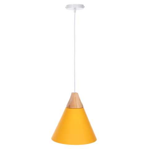 Iluminat - CEILING PENDANT LAMP HM4146 YELLOW METAL CAP Φ25x125Hcm.