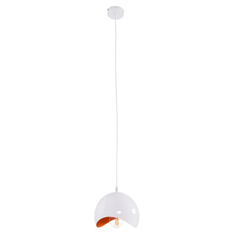 Iluminat - CEILING PENDANT LAMP HM4165.02 METAL SPHERE-WHITE and ORANGE Φ20x118Hcm.