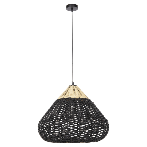 Iluminat - CEILING PENDANT LAMP HM4346 PAPER ROPE ΙΝ BEIGE AND BLACK Φ55,5x44Hcm.