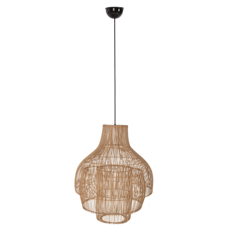 Iluminat - CEILING PENDANT LAMP HM7857 RATTAN IN NATURAL COLOR WITH 3 SHAPES