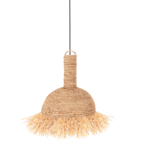 Iluminat - CEILING PENDANT LAMP WITH FRINGES HM7855 DRIED PALM FIBERS Φ41,5x48Hcm.