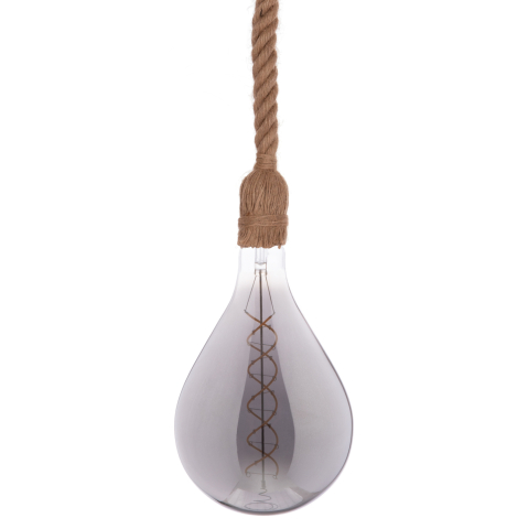 Iluminat - CEILING PENDANT LAMP WITH LIGHT BULB ΗΜ11928.02--ROPE 1M LONG AND 2cm THICK-E27 SOCKET
