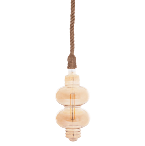Iluminat - CEILING PENDANT LAMP WITH LIGHT BULB HM11929.01--ROPE 1M LONG AND 2cm THICK-E27 SOCKET