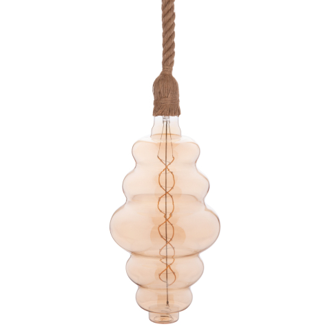 Iluminat - CEILING PENDANT LAMP WITH LIGHT BULB HM11932.01--ROPE 1M LONG AND 2cm THICK-E27 SOCKET