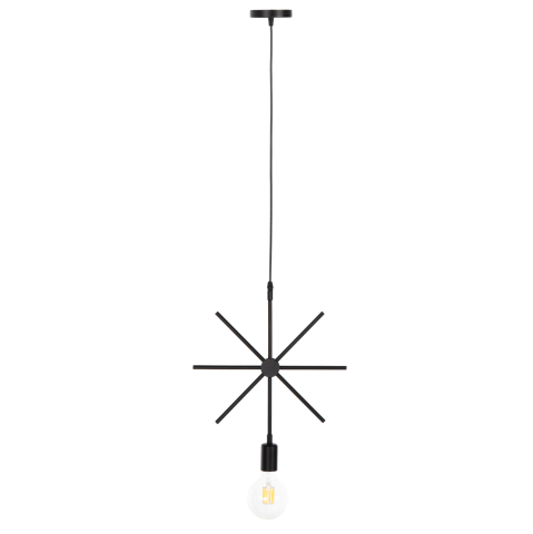 Iluminat - CEILING PENDANT LUMINAIRE HM4098 BLACK METAL STAR 34x40x106H cm.