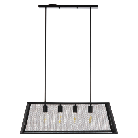 Iluminat - CEILING PENDANT LUMINAIRE HM4179 BLACK METAL 4-LIGHT 78x30,5x26Hcm.