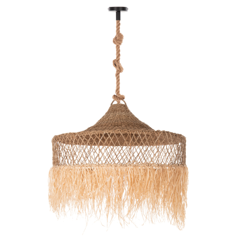 Iluminat - CEILING PENDANT LUMINAIRE SET HM11918 ROPE AND PALM LEAF FIBERS and GRASS Φ123Χ223Hcm.