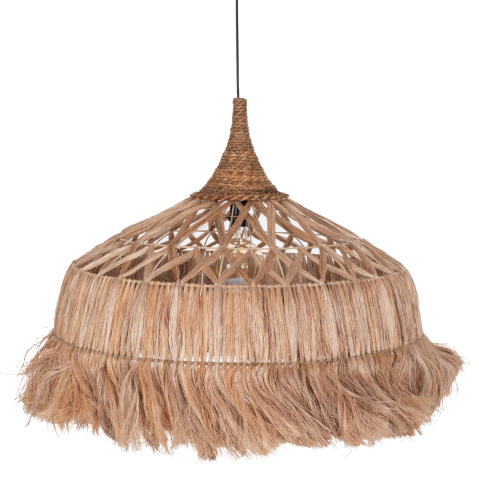 Iluminat - CEILING PENDANT MADE OF ABACA FIBERS IN NATURAL COLOR Φ80x62-90Hcm.HM7780