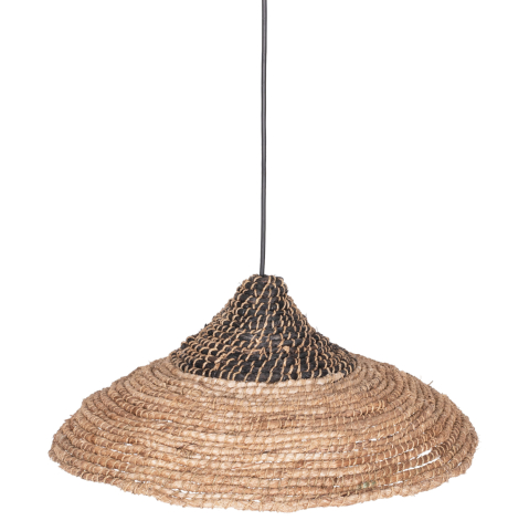 Iluminat - CEILING PENDANT MADE OF MANILA HEMP FIBERS IN NATURAL AND BLACK COLOR Φ45x23-60Hcm.HM7785