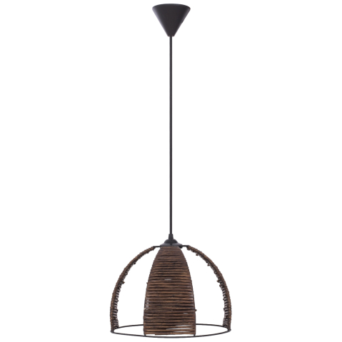 Iluminat - CEILING PENDANT METAL CAP WITH WOODEN STRIPS Φ30x83Hcm.HM7703.01
