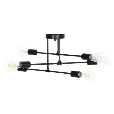 Iluminat - CEILING PENDANT MULTILIGHT FIXTURE LIGHTY HM7427.11 BLACK METAL 51x51x23Hcm.