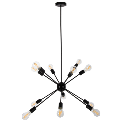 Iluminat - CEILING PENDANT MULTILIGHT HM4173 BLACK METAL Φ85x115H cm.