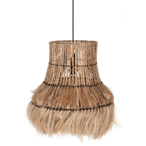 Iluminat - CEILING PENDANT OBLONG CYLINDRICAL CAP ABACA FIBERS IN NATURAL COLOR 40x40x50Hcm.HM7770