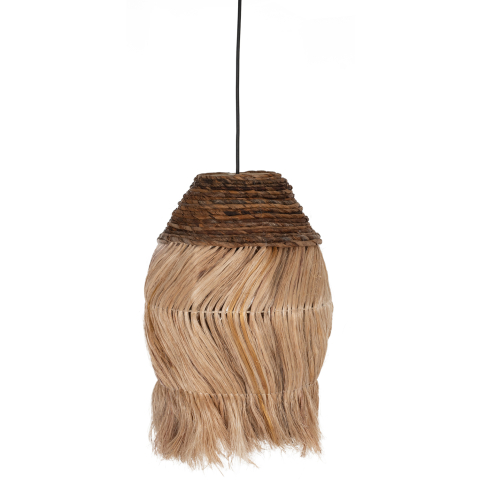 Iluminat - CEILING PENDANT OBLONG CYLINDRICAL CAP MADE OF ABACA FIBERS IN NATURAL 30x30x45Hcm.HM7763