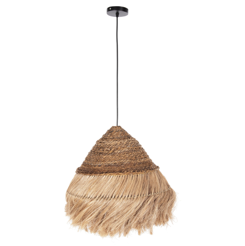 Iluminat - CEILING PENDANT RAKIB HM7762 ROUND PYRAMID CAP--ABACA FIBERS IN NATURAL COLOR Φ50x35-120Hcm.