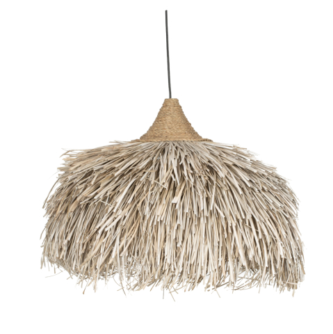 Iluminat - CEILING PENDANT ROUND CAP PANDAN FIBERS IN WHITEWASH 65x65x55Hcm.HM7773