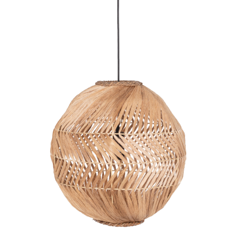 Iluminat - CEILING PENDANT SPHERICAL MADE OF ABACA FIBERS IN NATURAL COLOR Φ45x45-80Hcm.HM7769