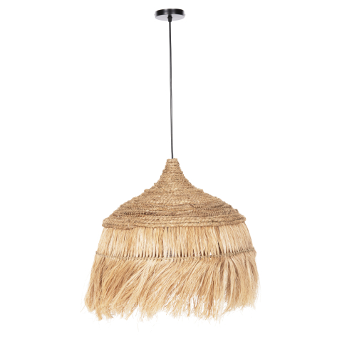 Iluminat - CEILING PENDANT WITH ABACA FIBERS CAP IN NATURAL COLOR Φ52x32-120Hcm.HM7777