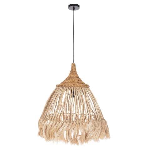 Iluminat - CEILING PENDANT WITH ABACA FIBERS CAP NATURAL COLOR Φ51x65-120Hcm.HM7752