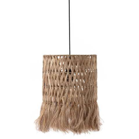 Iluminat - CEILING PENDANT WITH CYLINDRICAL CAP MADE OF ABACA FIBERS IN NATURAL COLOR 30X30X40Hcm.HM7781