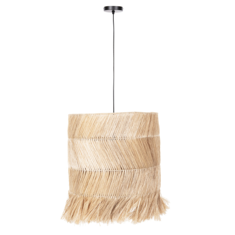 Iluminat - CEILING PENDANT WITH CYLINDRICAL CAP MADE OF ABACA FIBERS NATURAL COLOR Φ45x52-120Yεκ.HM7757
