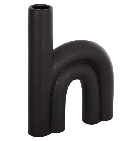 Decoratiuni pentru masa - CERAMIC TABLE DECOR ARCON HM4638.02 MATTE BLACK 25,5x6x34H cm.