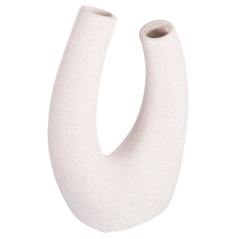 Decoratiuni pentru masa - CERAMIC TABLE DECOR ELLIPTO HM4643.01 OFF WHITE WITH CRYSTALLIZATION 15x7x21,5Hcm.