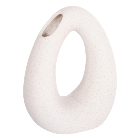 Decoratiuni - CERAMIC TABLE DECOR ELLIPTO HM4644.01 OFF WHITE WITH CRYSTALLIZATION 16,5x9x20,3Hcm.