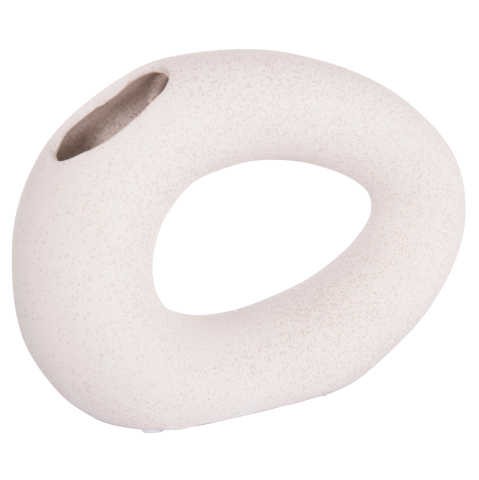 Decoratiuni pentru masa - CERAMIC TABLE DECOR ELLIPTO HM4645.01 OFF WHITE WITH CRYSTALLIZATION 23x8x15.5Hcm.