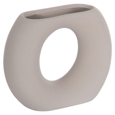 Decoratiuni - CERAMIC TABLE DECOR ELLIPTO HM4646.03 MATTE GREY 18x6.5x14Hcm.