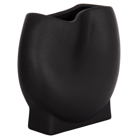 Decoratiuni pentru masa - CERAMIC TABLE DECOR GLAZE HM4610.02 MATTE BLACK 26x14x25Hcm