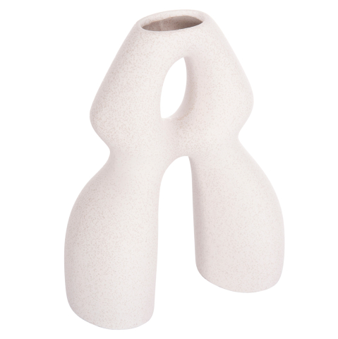 Decoratiuni pentru masa - CERAMIC TABLE DECOR ISIL HM4598.01 OFF WHITE WITH CRYSTALLIZATION 26x9.5x29.5Hcm.