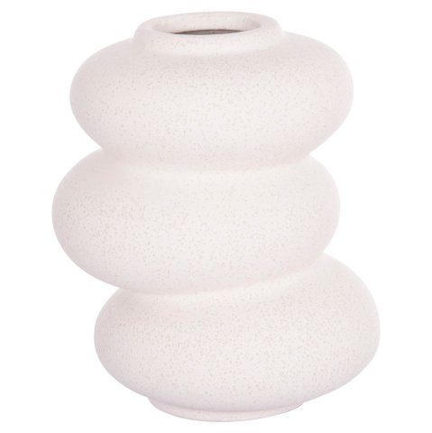Decoratiuni pentru masa - CERAMIC TABLE DECOR ROOK HM4628.01 OFF WHITE WITH CRYSTALLISATION Φ14x19Hcm.