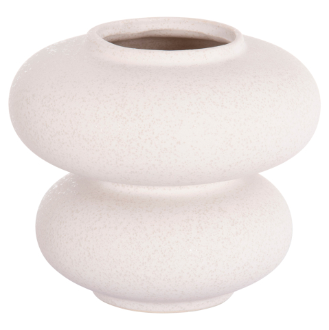 Decoratiuni pentru masa - CERAMIC TABLE DECOR ROOK HM4629.01 OFF WHITE WITH CRYSTALLISATION Φ18x17Hcm.