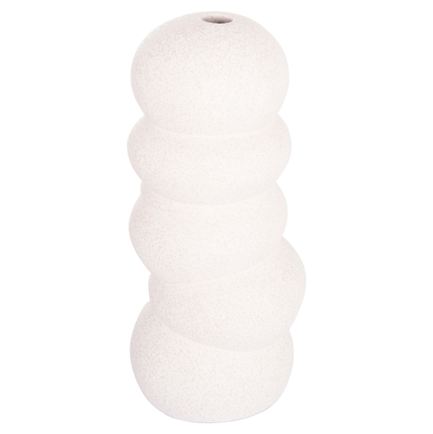 Decoratiuni pentru masa - CERAMIC TABLE DECOR ROOK HM4630.01 OFF WHITE WITH CRYSTALLISATION Φ13x31Hcm.