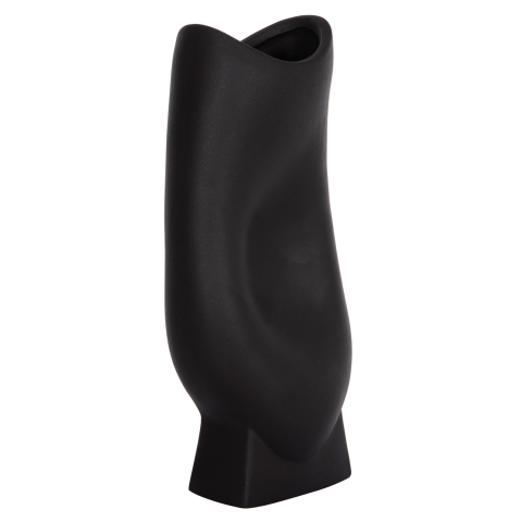 Decoratiuni pentru masa - CERAMIC TABLE DECOR SERIES GLAZE HM4609.02 MATTE BLACK 16.5x11x38Hcm.