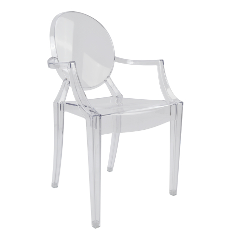 Fotolii - Chair acrylic clear with arms Aramis HM0169 52,2x56,5x92Ηcm
