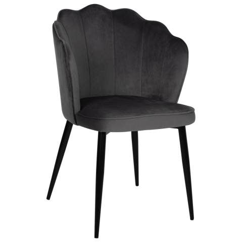 Interior - CHAIR AVIE HM8737.01 METALLIC FRAME AND GREY VELVET 48x48x85Hcm.