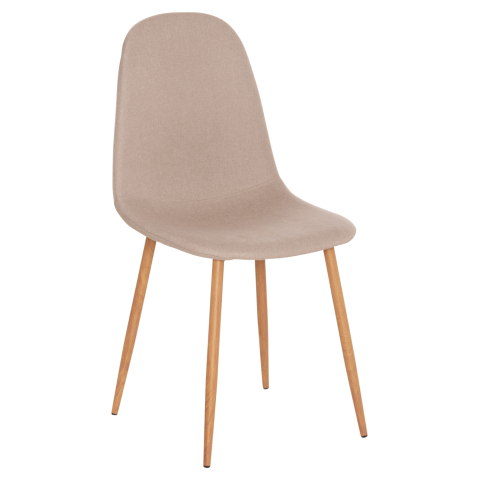 Interior - CHAIR HM00100.07 BEIGE FABRIC AND METAL LEGS 44x48x89Hcm.