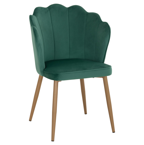 Interior - CHAIR HM8737.03 VELVET GREEN WITH METAL GOLD FRAME 57.5x57.5x85 cm.
