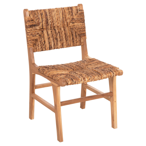 Interior - CHAIR HM9399.11 TEAK WOOD WITH STRAW MATTING ON BACKREST AND SEAT NATURAL COLOR 51x60,5x86Hcm