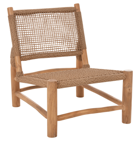 Scaune - Fotolii - CHAIR INDOOR LONDER HM5986 TEAK WOOD AND SYNTHETIC RATTAN 63x77x77Hcm.