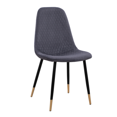 Interior - Chair Lucille HM8552.01 from Velvet Grey and metallic frame 45x56x81cm