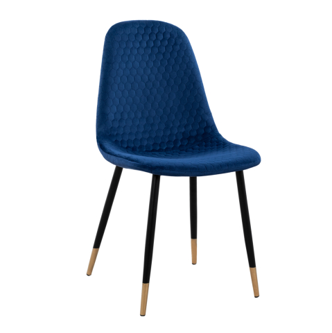 Interior - Chair Lucille HM8552.08 form Velvet Blue with metallic frame 45x56x81cm