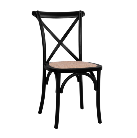 Interior - Chair Owen Stackable beech wood Black Matte with crossed back HM8575.02 45x55,5x90 cm