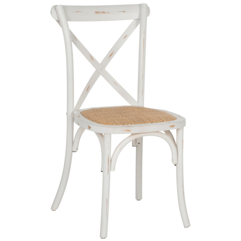 Interior - Chair Owen Stackable Wooden from Beech wood White Wash Color with crossed back HM8575.04 45x55,5x90 cm