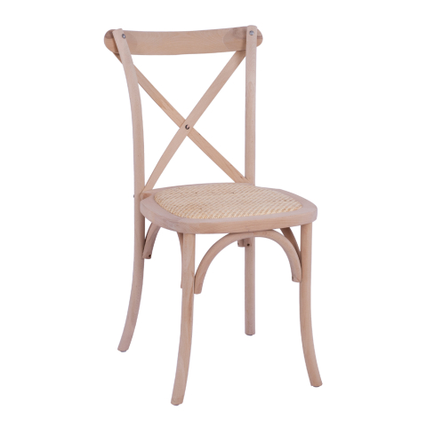 Interior - Chair Owen Wooden Stackable from beech wood unpainted with crossed back HM8575.20 45x55,5x90 cm